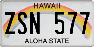 HI license plate ZSN577
