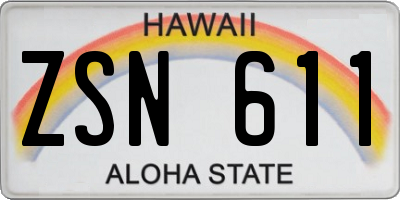 HI license plate ZSN611