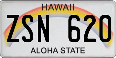 HI license plate ZSN620