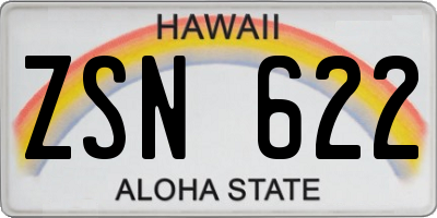 HI license plate ZSN622