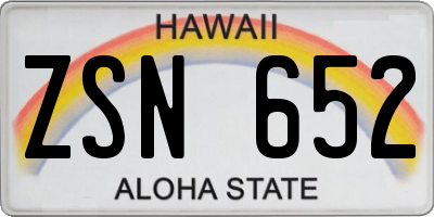 HI license plate ZSN652