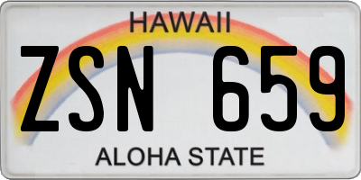 HI license plate ZSN659