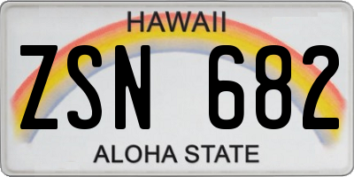 HI license plate ZSN682
