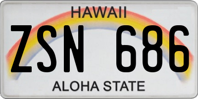 HI license plate ZSN686