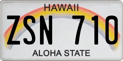 HI license plate ZSN710