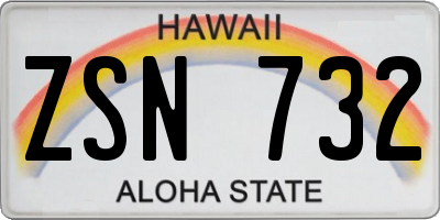 HI license plate ZSN732