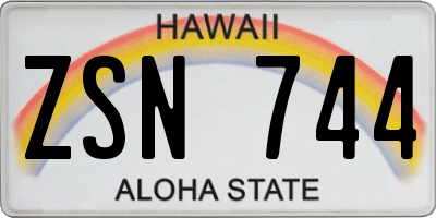 HI license plate ZSN744
