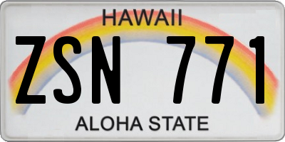 HI license plate ZSN771