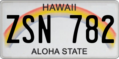 HI license plate ZSN782