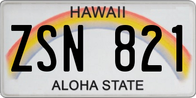 HI license plate ZSN821