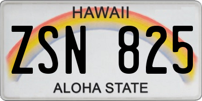 HI license plate ZSN825