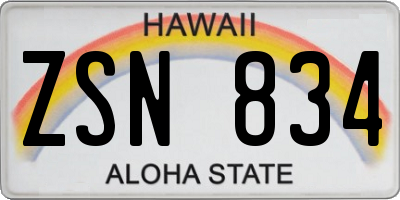 HI license plate ZSN834