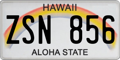 HI license plate ZSN856