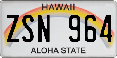 HI license plate ZSN964