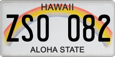HI license plate ZSO082