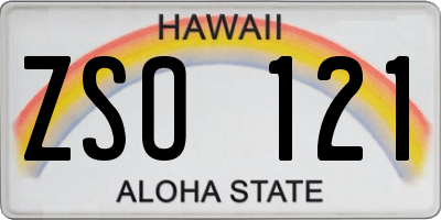 HI license plate ZSO121