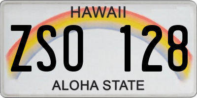 HI license plate ZSO128