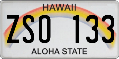 HI license plate ZSO133