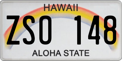 HI license plate ZSO148