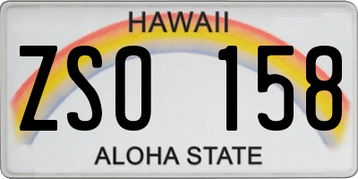 HI license plate ZSO158