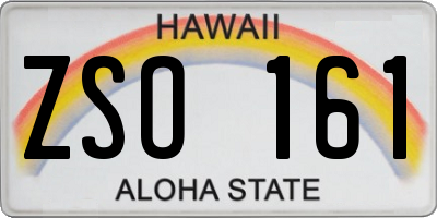 HI license plate ZSO161