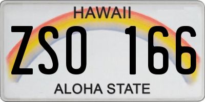 HI license plate ZSO166