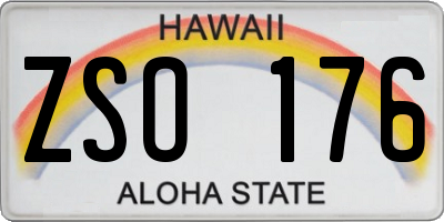 HI license plate ZSO176