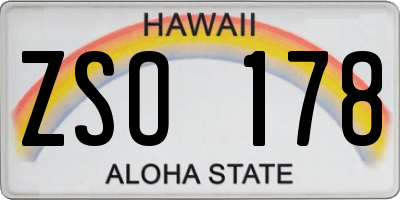 HI license plate ZSO178