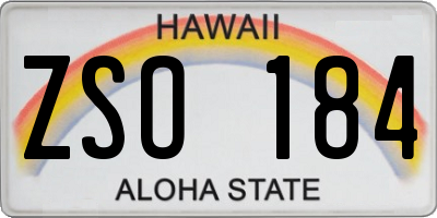 HI license plate ZSO184