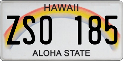 HI license plate ZSO185