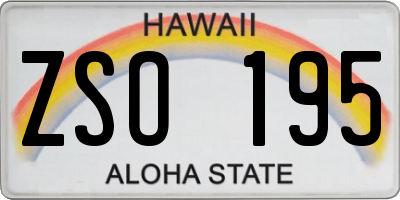 HI license plate ZSO195