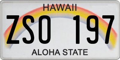 HI license plate ZSO197
