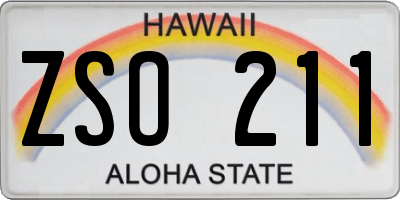 HI license plate ZSO211