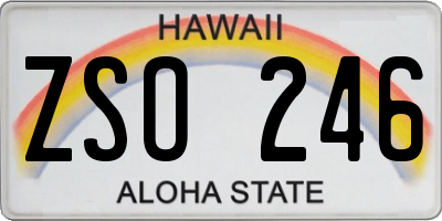 HI license plate ZSO246