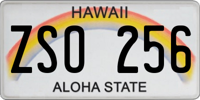 HI license plate ZSO256