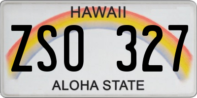 HI license plate ZSO327