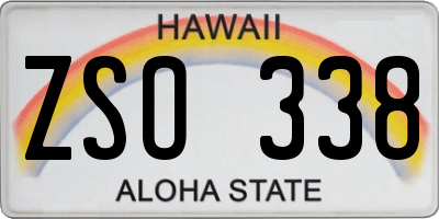 HI license plate ZSO338