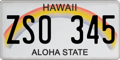 HI license plate ZSO345