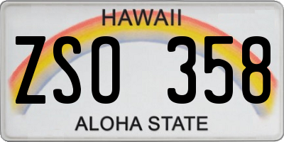HI license plate ZSO358
