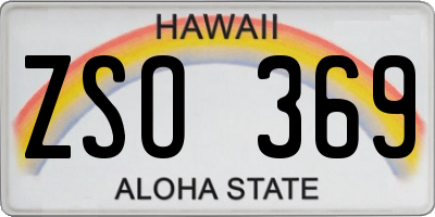 HI license plate ZSO369