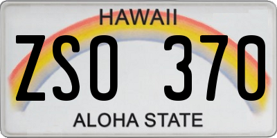 HI license plate ZSO370