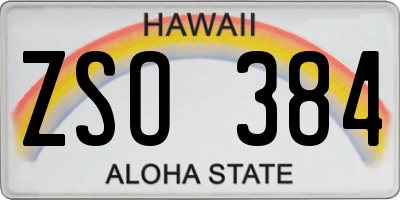 HI license plate ZSO384