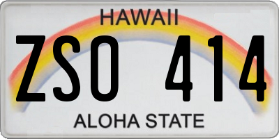 HI license plate ZSO414