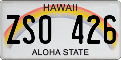 HI license plate ZSO426