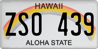 HI license plate ZSO439