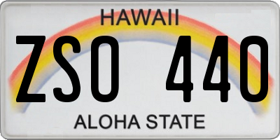 HI license plate ZSO440