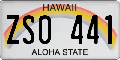 HI license plate ZSO441
