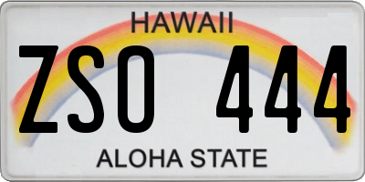 HI license plate ZSO444