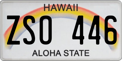 HI license plate ZSO446