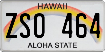 HI license plate ZSO464